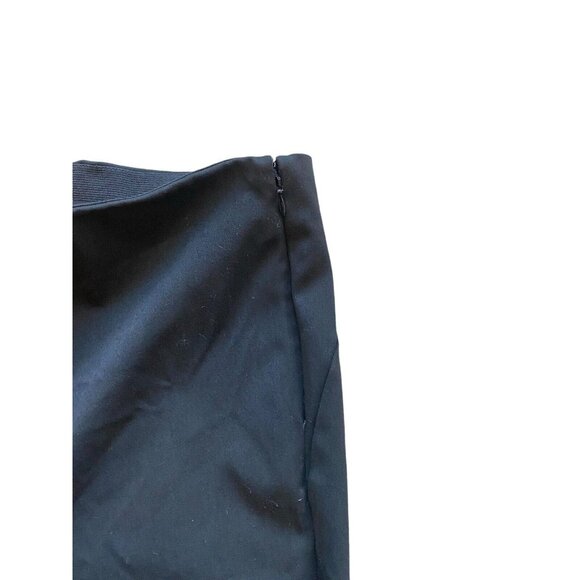 LOFT Womens Black Elastic Waist Side Zip Dress Pants Size 14 Accent Ankle Zipper - Picture 4 of 6